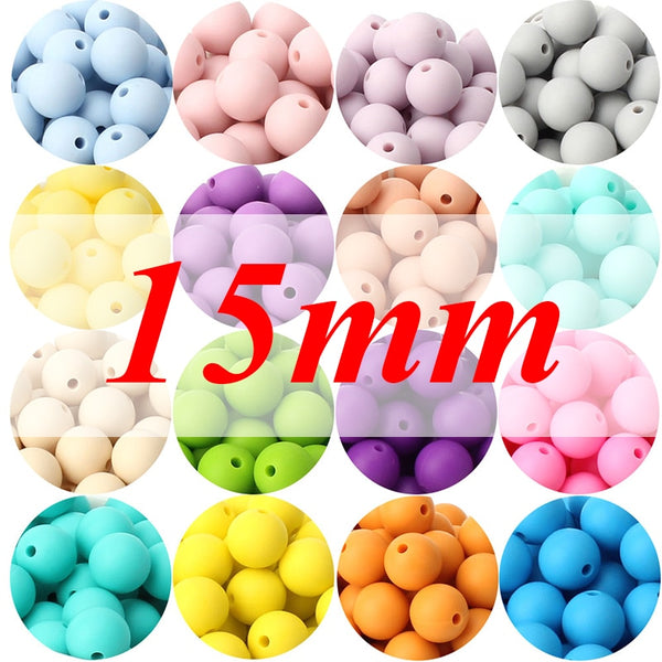 Silicone Beads Baby Teething 15mm | Accessories Making Baby Pacifiers