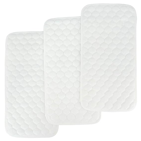 Quilted Waterproof Changing Pad Liners, 3-Pack, Snow White