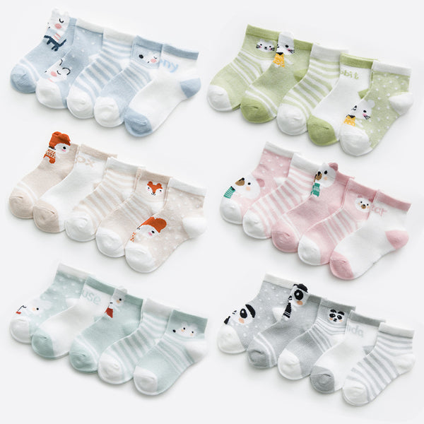 5pairs/lot 0-2y Infant Baby Socks Baby Socks For Girls Cotton Mesh