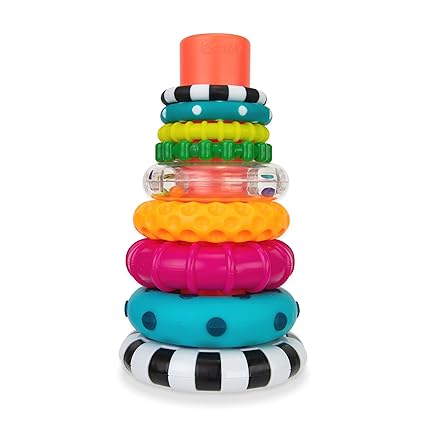 Stacks of Circles Stacking Ring Toy, 9-Piece STEM Learning Set for 6+ Months