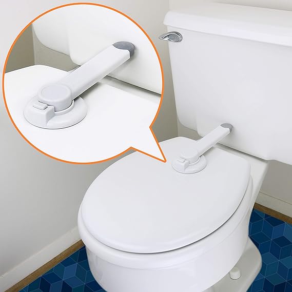 Baby Toilet Lock - No Tools Needed, Easy Installation with 3M Adhesive, Fits Most Toilets (1 Pack, White)