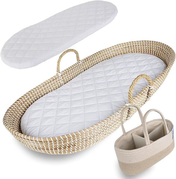 Seagrass Baby Changing Basket