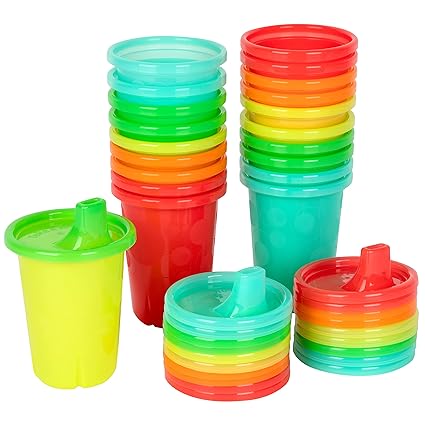 Take & Toss Sippy Cups, 20-Pack | Spill-Proof, Reusable | Rainbow Party Pack