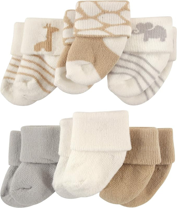 Unisex Baby Newborn Socks Set - 6 Pairs Soft Terry Socks for Infants