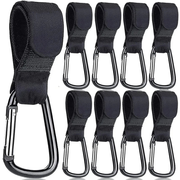 1-10pcs Stroller Hooks Buckles Clip Aluminum Alloy Carabiner Cart