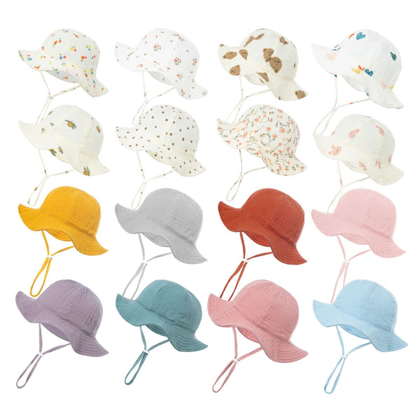 Baby Cotton Bucket Hat New Children Sunscreen Outdoor Caps Boys Girls