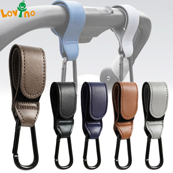 Baby Stroller Hook Fashion PU Leather Adjustable Pram Hook Cart