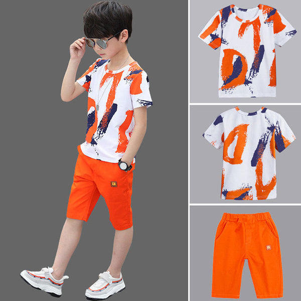 Boys Clothing Sets Summer 2019 Cotton Teenage Kids Boys Suit For 4 6 8