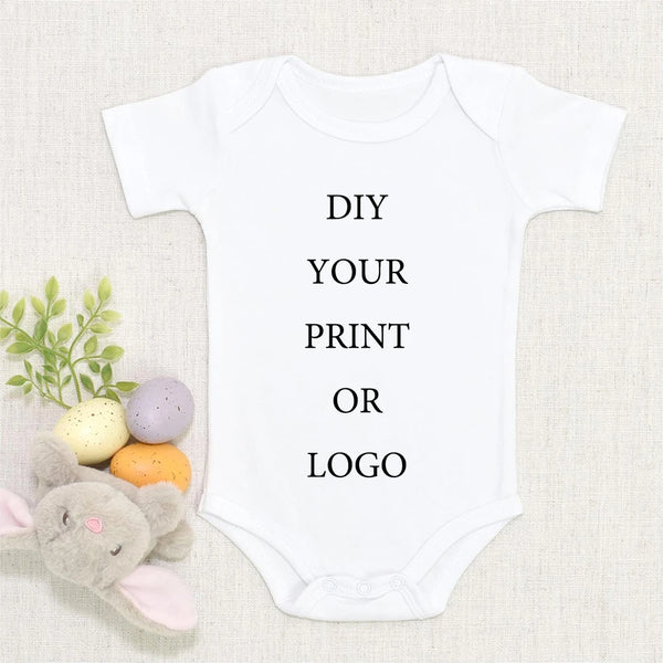 DIY YOUR DESIGN OR LOGO Newborn Bodysuit Short Sleeve Jumpsuit