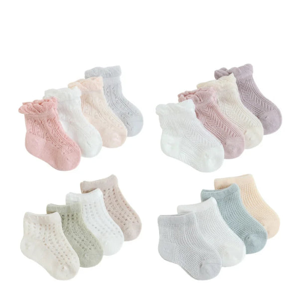 New children's socks summer mesh thin cotton boys and girls short baby