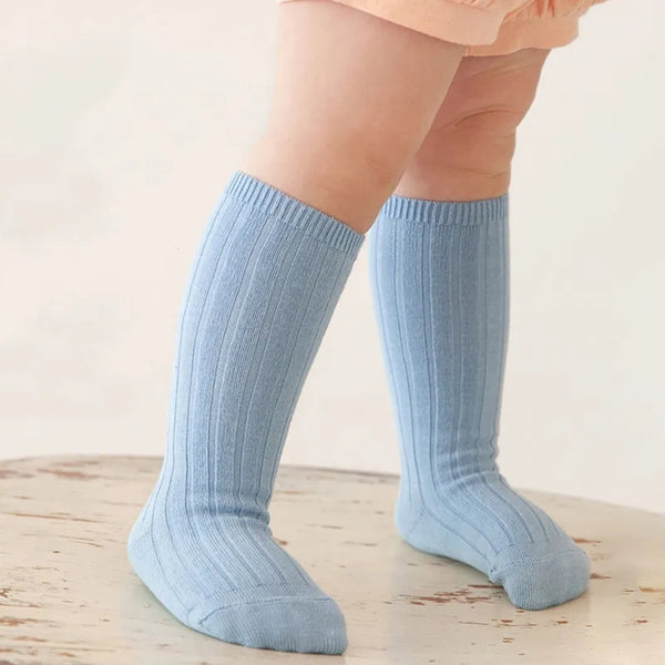 13 Colors Boys And Girls Cotton Socks Casual Ribbed Knee High Baby