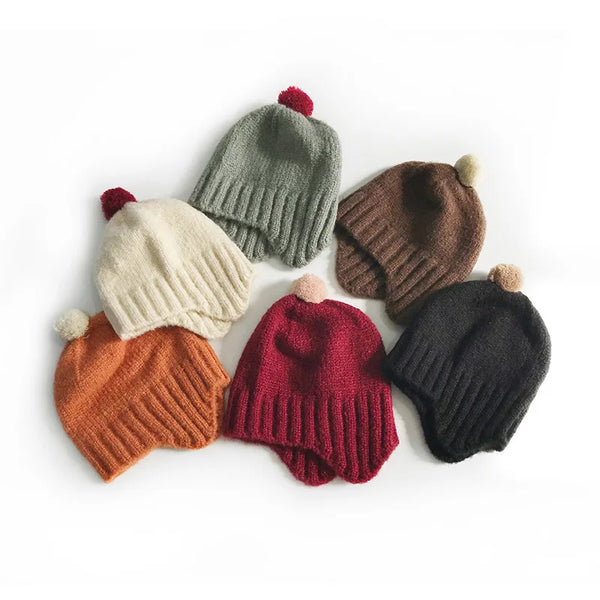 Cute Baby Hat Knitted Pompom Cap Winter Warm Children's Girl Boy Hat