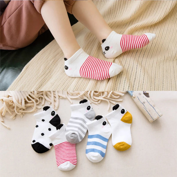 5 pair 1 to 12 Yrs Cotton Children's Socks Stereo Animals Summer Thin