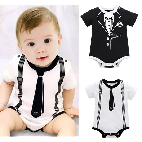 Newborn Baby Clothing Summer Gentleman Rompers 0-12m Infnat Boys