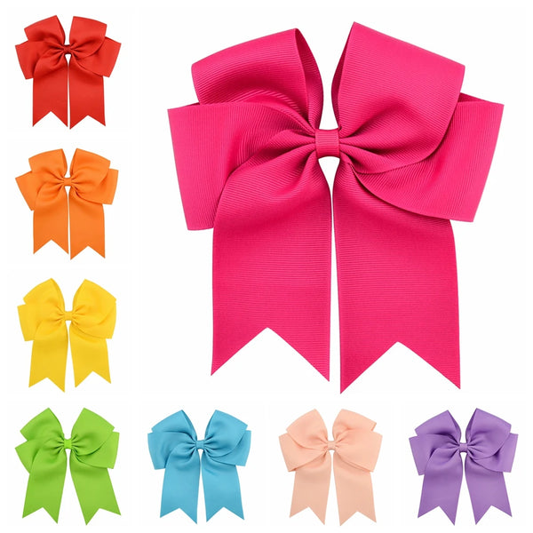 6 Inches Colorful Elegant Hair Bows With Clip Kids Girls Grosgrain