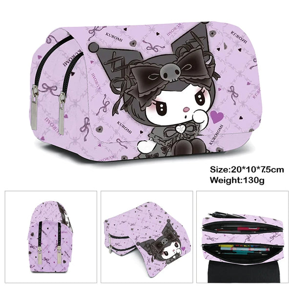 Printing Kuromi Double-layer Pencil Bag Primary and Secondary School