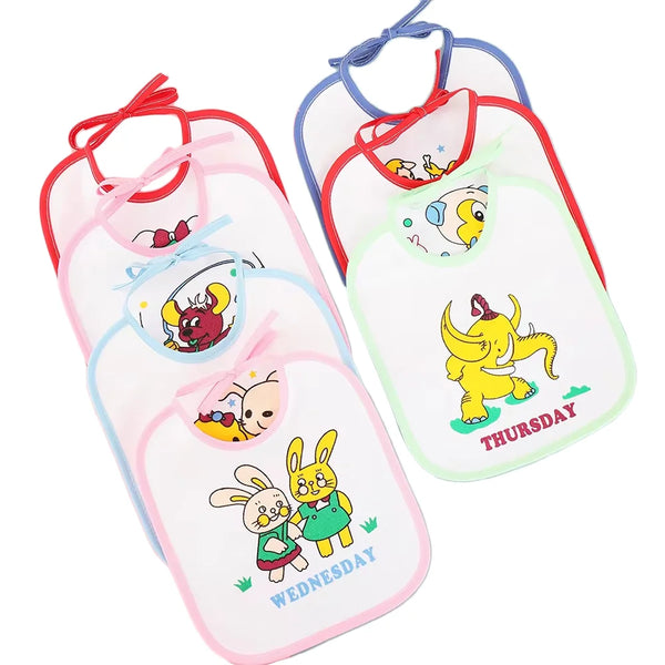 7Pcs 7 Days A Week Non Repeatable Baby U Bibs Newborn Baby Waterproof