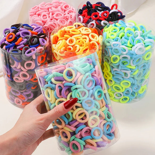 20/50/100PCS Colorful Basic Nylon Ealstic Hair Ties for Girls Ponytail