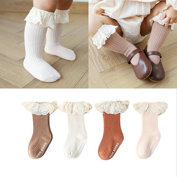 Baby Socks Newborn Lace Socks Baby Girl Knee High Long Infant Toddler