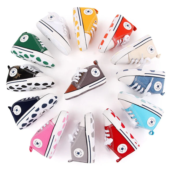 New Baby Shoes Boys Girls Classic Canvas Casual Sneakers Newborn First