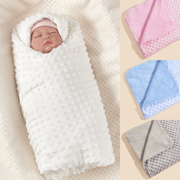 Baby Blanket Solid Color Crystal Velvet Bean Blanket Double Layer