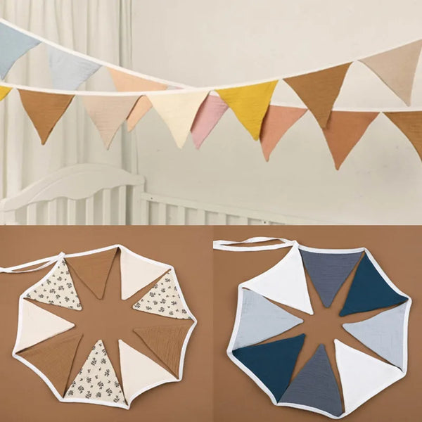 Cotton Bunting Banner Triangle Flags Newborn Photography Props Hanging