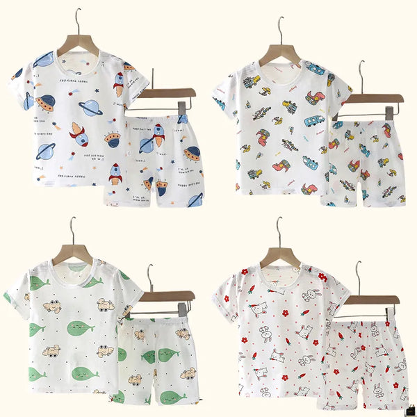 Children's Clothing Summer Short Sleeve Home Sleepwear Children Sets