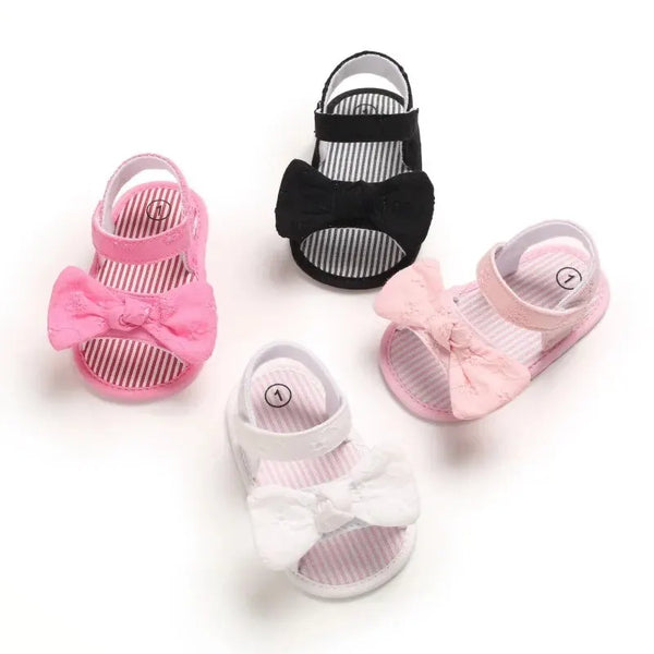 Meckior Summer Cute Bowknot Toddler Girl Shoes Canvas Newborn Garden