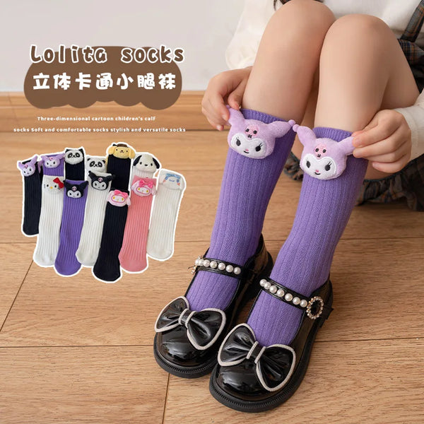 Kuromi Melody Cinnamoroll Kitty Cat Sanrio Socks for Children's Girls