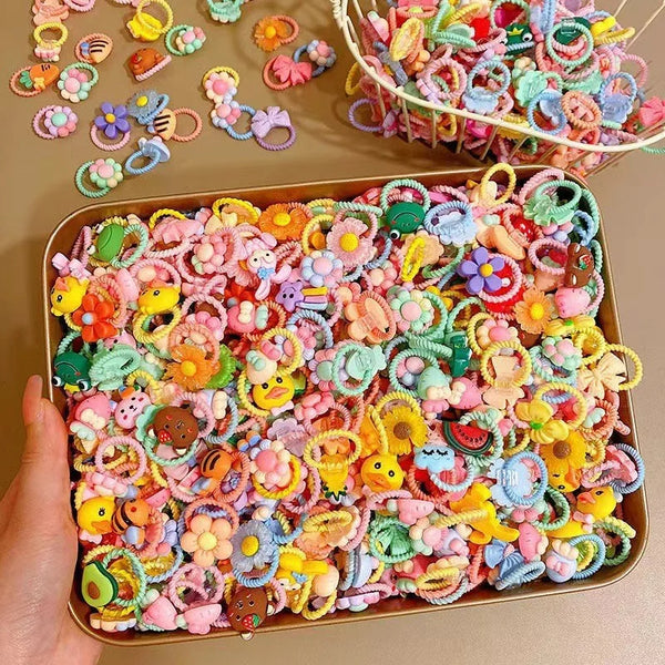 50/40/30pcs Cute Rubber Bands for Children Will Not Harm Hair with