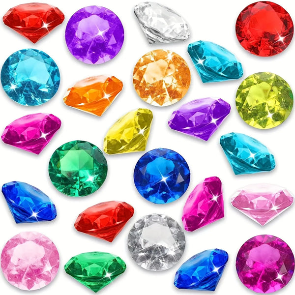 60pcs Diving Gems Pool Toys Large Acrylic Gems Big Gems Pirate