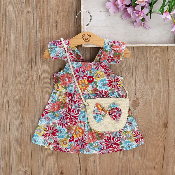 Summer New Sweet Princess Dress Birthday Party Dress Floral Small