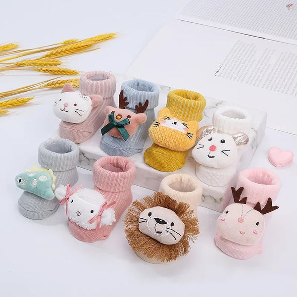 Kawaii Cotton Soft Socks for Newborn Infant Baby Cartoon Animal 3D