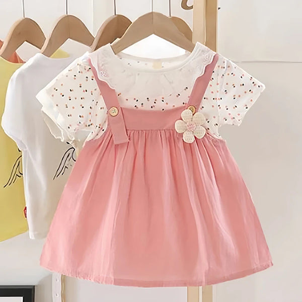 0-4Y Elegant Baby Girl Dress Lace Doll Coller Lovely Party Toddler