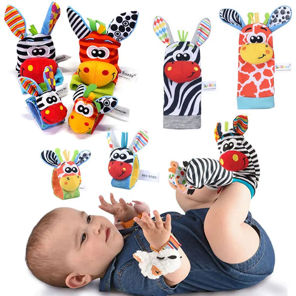 Baby Rattle Socks Toys For Newborn 0 12 Months Play Animal Socks Wrist