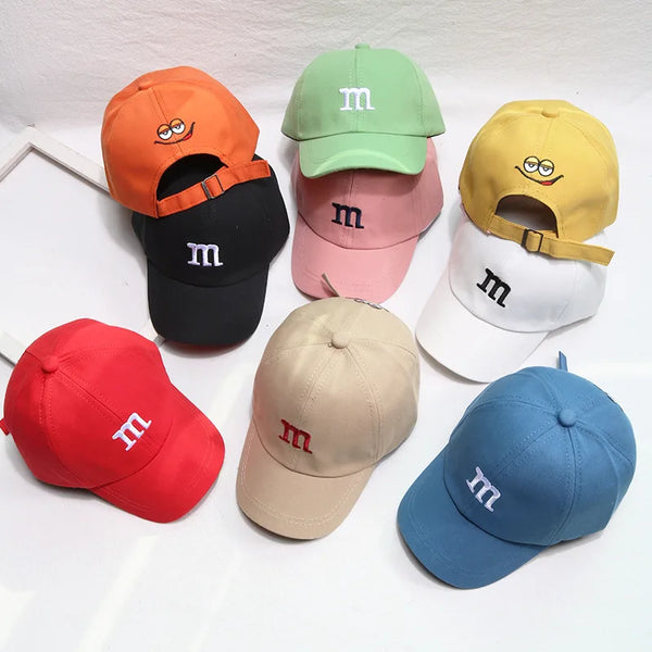 Solid Color Letter Baby Baseball Cap Simple Embroidered Peaked Hat for