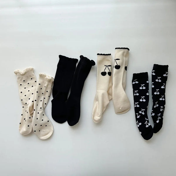 Baby Socks Kids Cherry Pattern Cotton Socks Toddler Children Socks