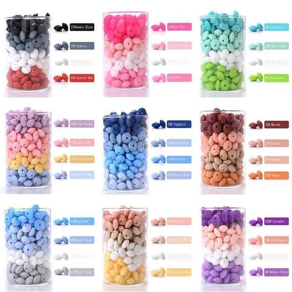 50Pcs/Lot 12mm Silicone Spacer Beads for DIY Charms Newborn Nursing