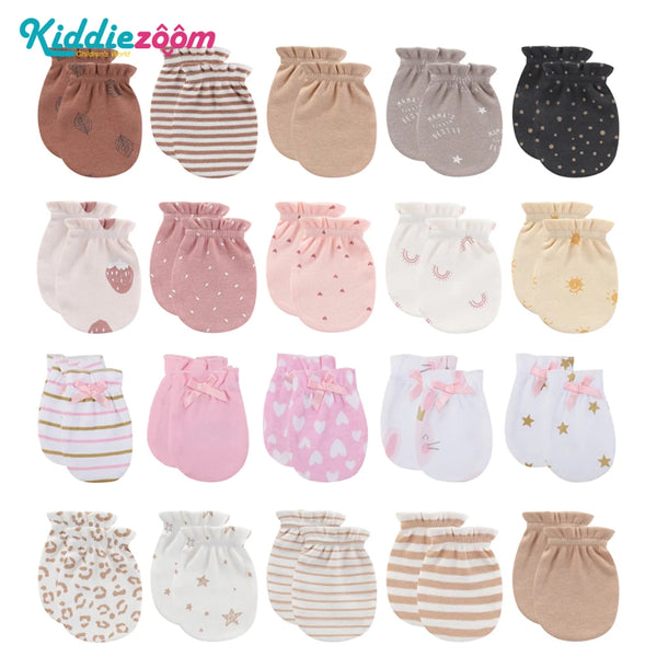 Newborn 5Pieces Baby Girl Gloves Cotton Cartoon 0-6M Baby Boy Mittens