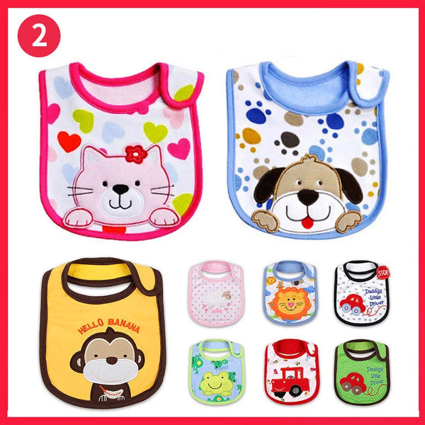 Cotton Cartoon Cute Mouth Baby Children's Water Towel Bib Three-Layer