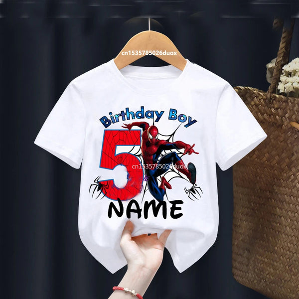 Summer 2024 Kid 2 3 4 5 6 7 8 Marvel Spiderman Girl Birthday Short