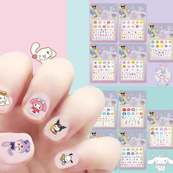 5pcs/set Cartoon Hello Kitty 3D Nail Stickers Fun Sanrio Melody Kuromi