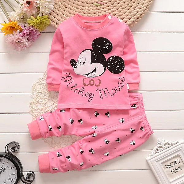 Cotton Baby Girl Sleepwear Suits  Autumn Winter Newborn Underclothes