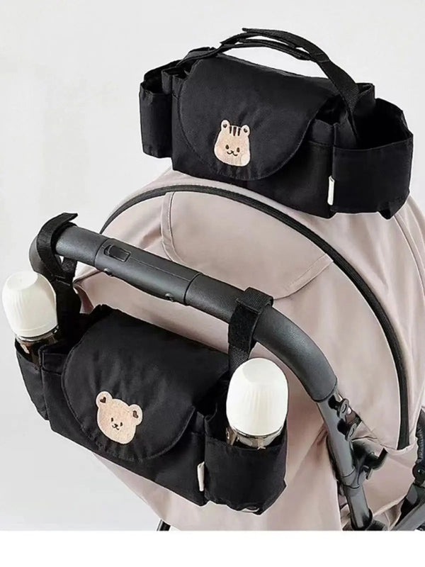 Baby stroller hanging bag cartoon bear storage bag Stroller basket