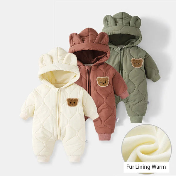 ﻿ Winter Baby Outwear Clothing Fur Lining Warm Thick Toddler Girl's