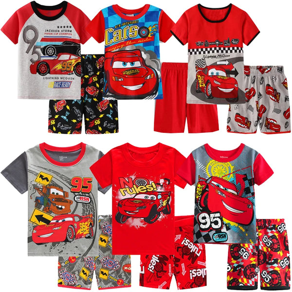 New Summer Kids Pyjamas Children Sleepwear Baby Set Boys Girls Cars