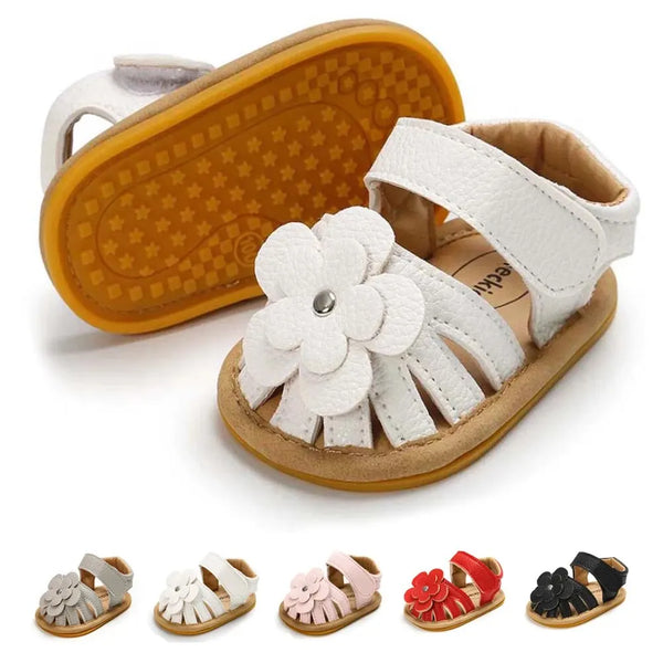 Infant Baby Girls Beach Sandals Flats and Soft Sole Non-slip Flower