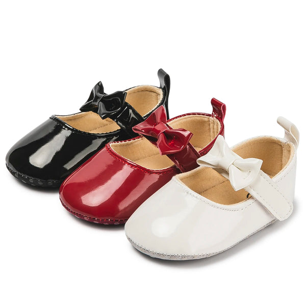 Spring Autumn New Baby Walking Shoes Bow Solid Color Princess Shoes