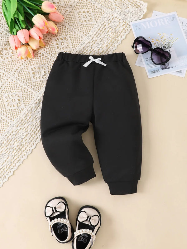 Spring and Autumn Baby Girls Casual Simple Loose Outdoor Sports Pants