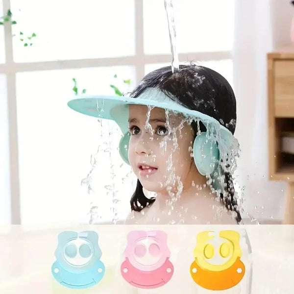 Baby Shower Soft Cap Adjustable Hair Wash Hat for Kids Ear Protection